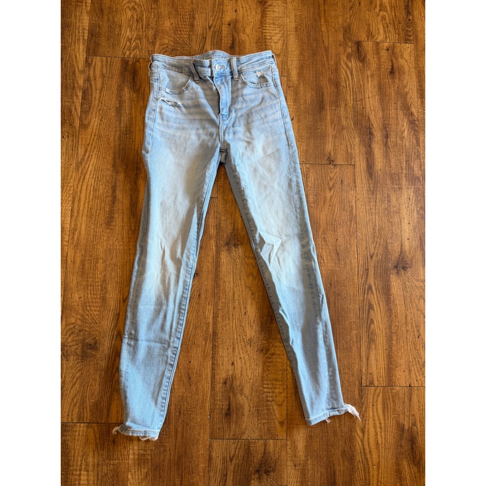 American Eagle Next Level Stretch High Waisted Distressed Skinny Light Wash